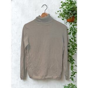 Sutton Studio Bloomingdale’s 100% Cashmere Turtleneck Sweater Womens M Taupe